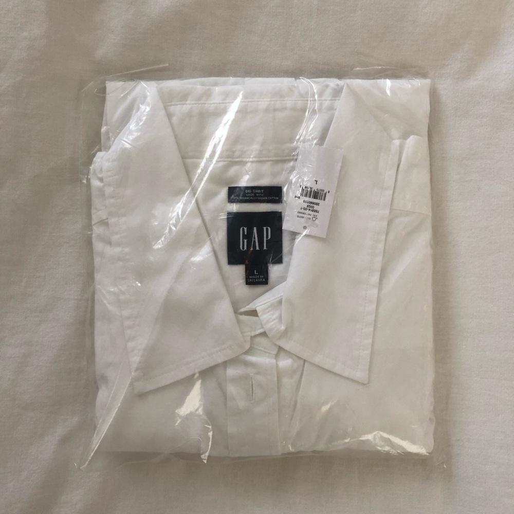 Gap Organic Cotton Poplin Big Shirt - White - Size L